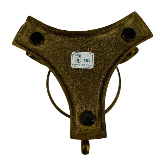 Mother of Pearl and Brass Sphere on Brass Stand 6.25" x 7" Globe Sphere 4" Wide - Picture 5 of 9